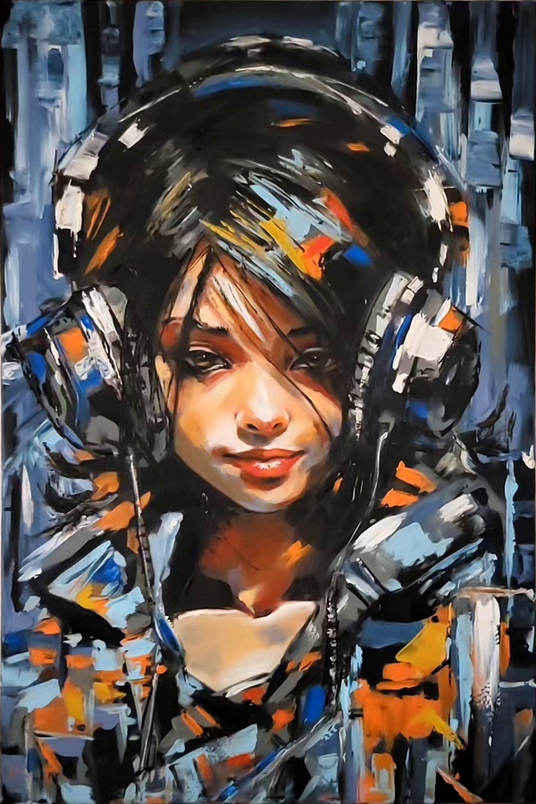 ArteDiAlina.com painting: Deep in music